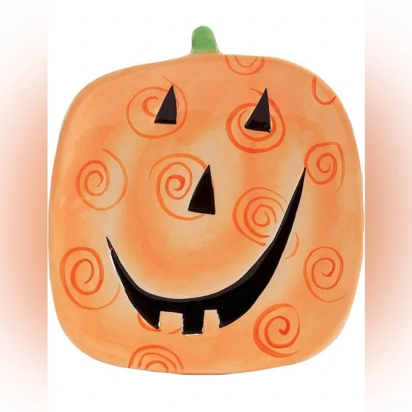 Boston Warehouse Pumpkin Patch Shaped Plate Set of 4 - Picture 3 of 11